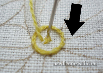 Padding a Satin Stitched Dot