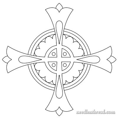 Free Hand Embroidery Pattern: Cross for Ecclesiastical Embroidery