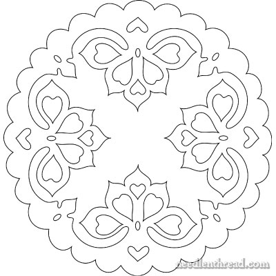 Hungarian Embroidery Pattern #3: Hearts for Whitework