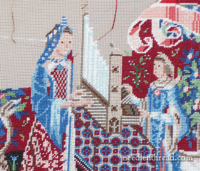 Miniature Stitching: Embroidered Lady & Unicorn tapestry