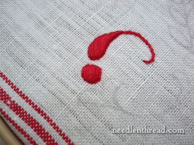 Hand Embroidered Monogram on Linen Towel