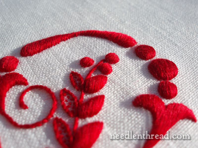 Hand Embroidered Monogram on Linen Glass Towel