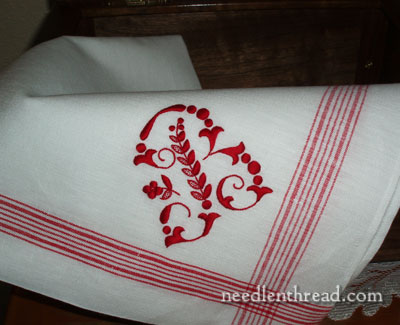 Floche on Monogrammed Linen Towel