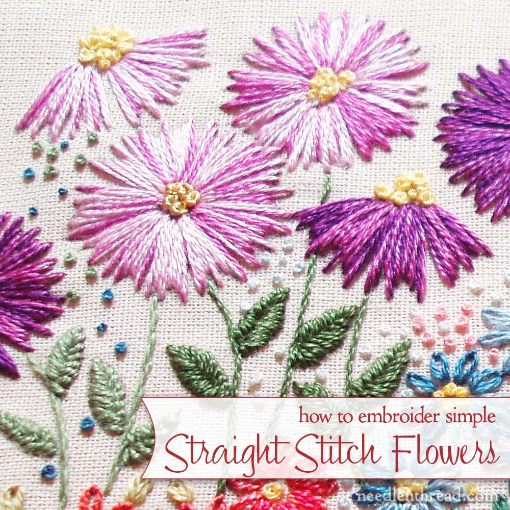 Straight Stitch in Hand Embroidery: Flowers