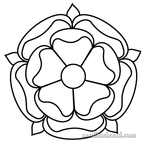 Tudor-Style Rose Hand Embroidery Pattern