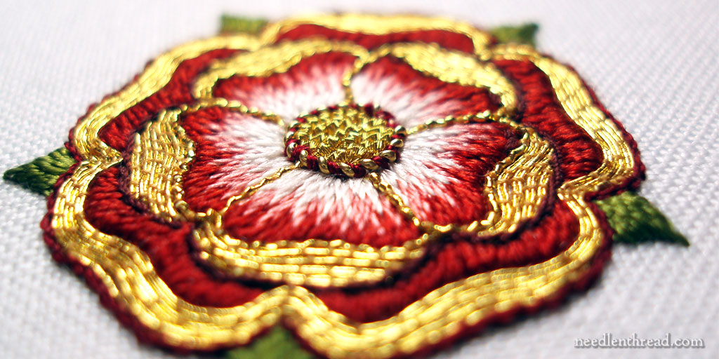 Goldwork & Silk Embroidery Tudor-Style Rose