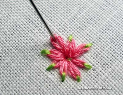 Daisy Stitch Flower with Two Colors