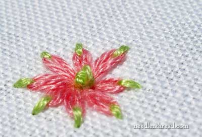 Daisy Stitch Flower with Two Colors