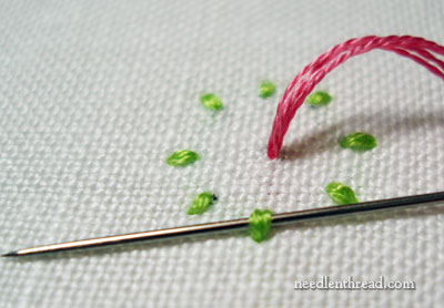 Daisy Stitch Flower with Two Colors