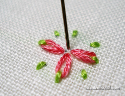 Daisy Stitch Flower with Two Colors