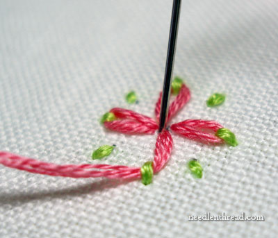 Daisy Stitch Flower with Two Colors