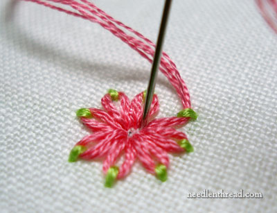 Daisy Stitch Flower with Two Colors