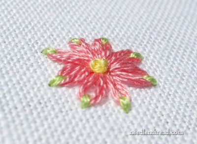 Daisy Stitch Flower with Two Colors