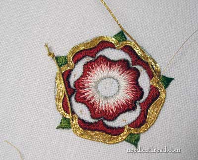 Goldwork & Silk Embroidery: Tudor Rose