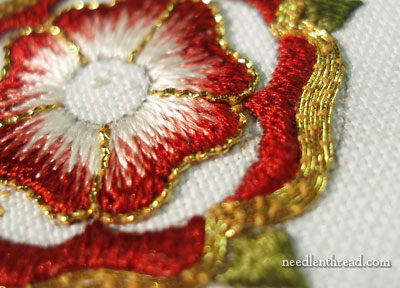 Goldwork & Silk Embroidery: Tudor Rose