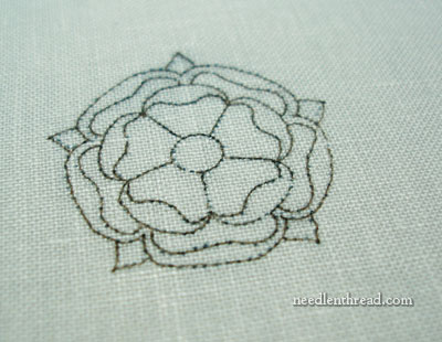 Goldwork & Silk Embroidered Tudor-style Rose