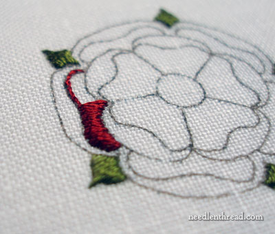 Goldwork & Silk Embroidered Tudor-style Rose