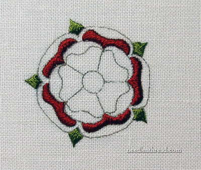 Goldwork & Silk Embroidered Tudor-style Rose