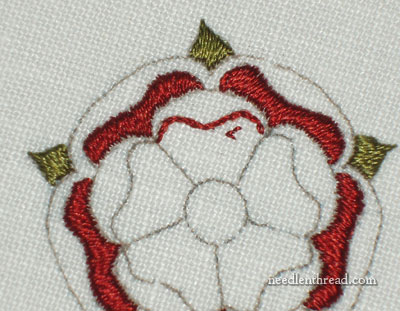 Goldwork & Silk Embroidered Tudor Rose