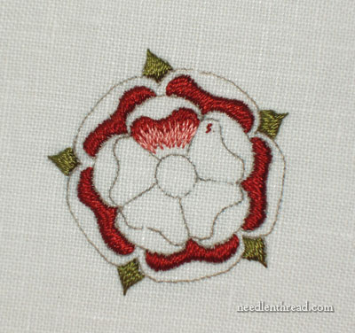 Goldwork & Silk Embroidered Tudor Rose