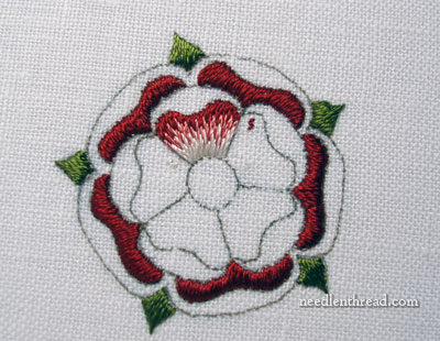 Goldwork & Silk Embroidered Tudor Rose