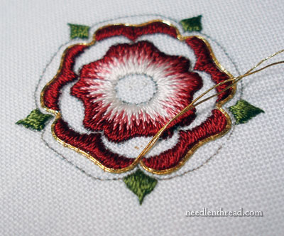 Goldwork & Silk Embroidery: Tudor Rose