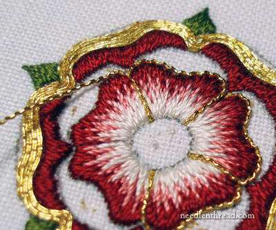 Goldwork & Silk Hand Embroidery: Tudor-style Rose