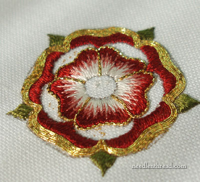 Goldwork & Silk Hand Embroidery: Tudor-style Rose