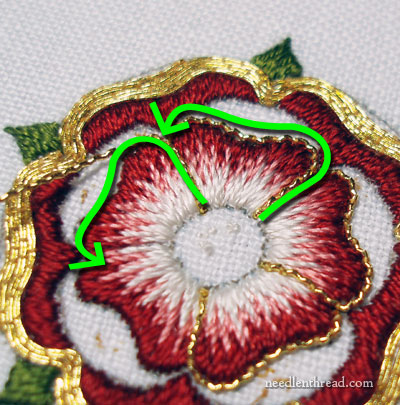 Goldwork & Silk Hand Embroidery: Tudor-style Rose
