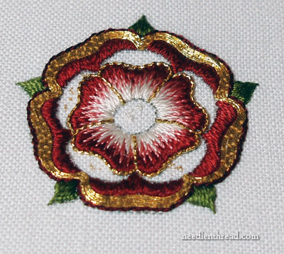 Goldwork & Silk Tudor-Style Rose: Outlining with Soie Gobelins