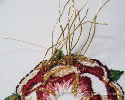 Goldwork & Silk Embroidered Tudor-Style Rose