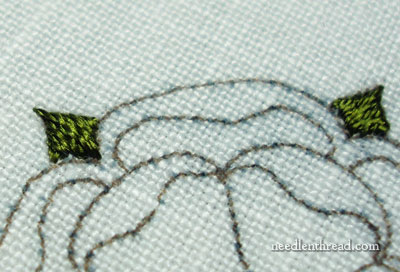 Satin Stitch Leaves