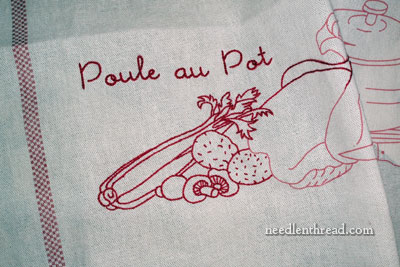 Rouge du Rhin Embroidered Redwork Kitchen Towel