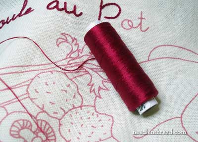 Rouge du Rhin Embroidered Redwork Kitchen Towel