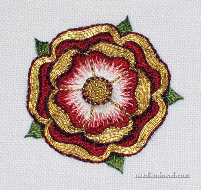 Large Hand Embroidered Tudor-Style Rose