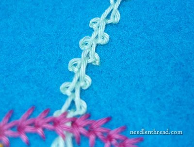 Spanish Knotted Feather Stitch