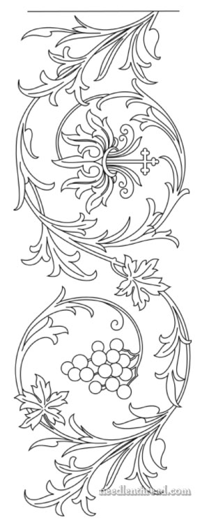 Free Hand Embroidery Pattern: Grape Border