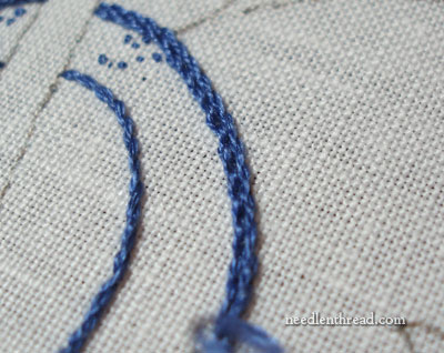 Marian Church Embroidery Progress: Stem Stitch Filling