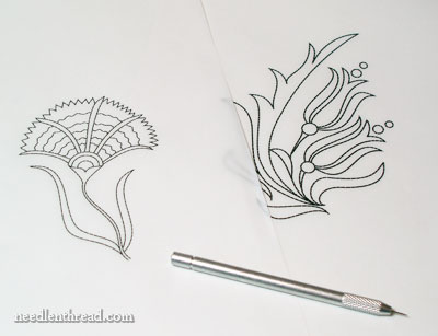 Hand Embroidery Design Transfers for Satin Stitch Projects