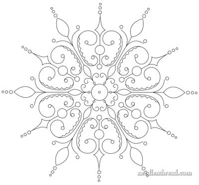 Snowflake Hand Embroidery Pattern