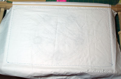 Covering Needlework with Cloth for Protection