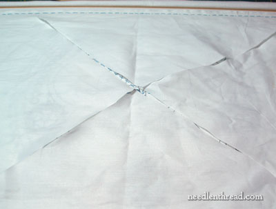 Covering Needlework with Cloth for Protection