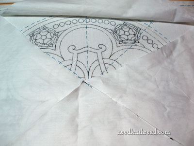 Covering Needlework with Cloth for Protection