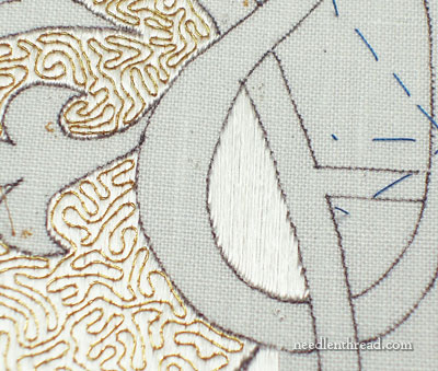 Vertical Satin Stitch on a Slanted Design