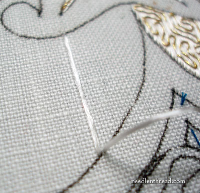 Laying Flat Silk Threads in Hand Embroidery