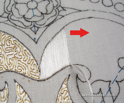 Laying Flat Silk Threads in Hand Embroidery