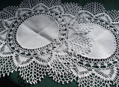 Three Lace Doilies, Set of 3 Handmade Lace Doilies, Crochet Doily,  Battenburg Doilies, Round Doilies, Hexagon Shaped Doily, Cottage Linens