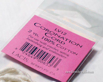 Coronation Cord for embroidery, crochet, and tatting