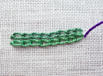 Whipping Two Rows of Chain Stitch