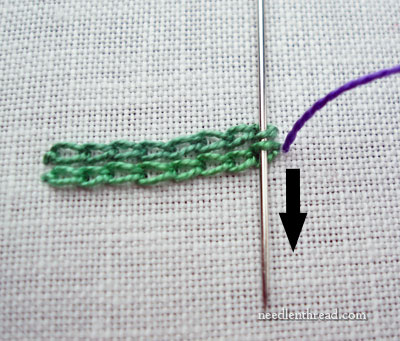 Whipping Two Rows of Chain Stitch